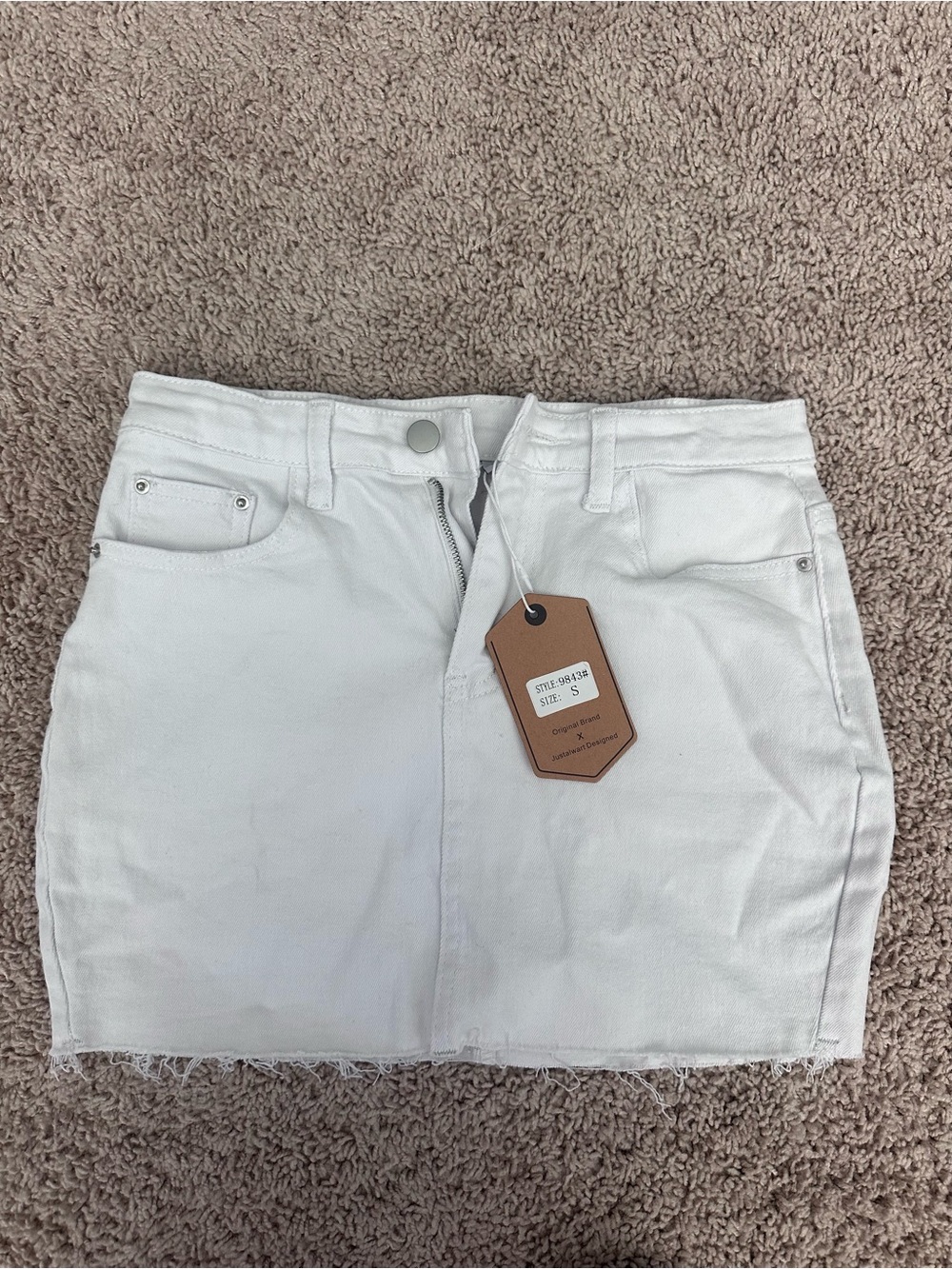White Jean Skirt NWT